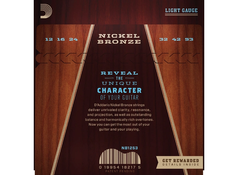 D'addario NB1253 Nickel Bronze (012-053) Ak. Gitarstrenger 